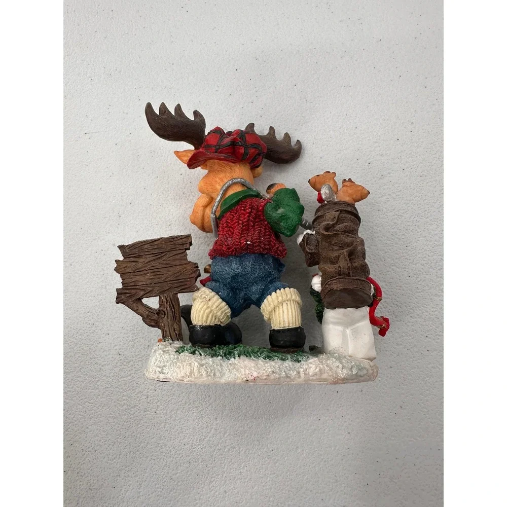 Ames Moose Golfing Figurine Christmas Holiday Decor Snowman Penguin Resin 4.5in